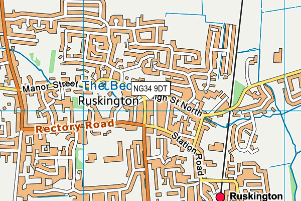 NG34 9DT map - OS VectorMap District (Ordnance Survey)
