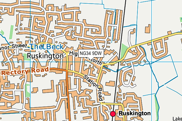 NG34 9DW map - OS VectorMap District (Ordnance Survey)