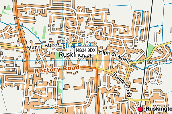 NG34 9DX map - OS VectorMap District (Ordnance Survey)