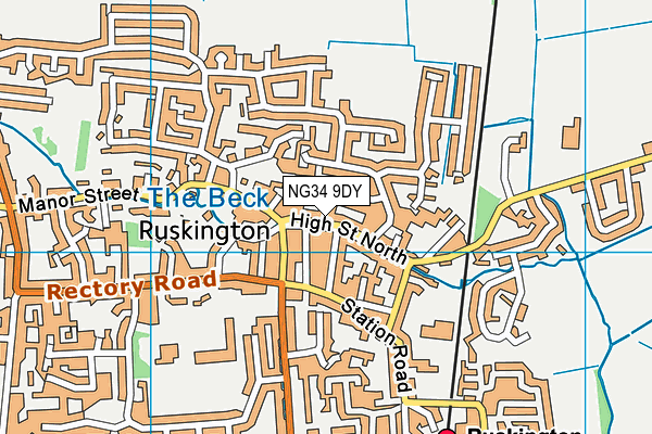 NG34 9DY map - OS VectorMap District (Ordnance Survey)