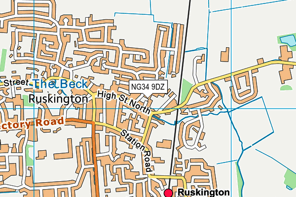 NG34 9DZ map - OS VectorMap District (Ordnance Survey)