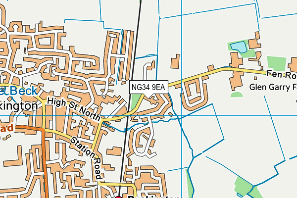 NG34 9EA map - OS VectorMap District (Ordnance Survey)