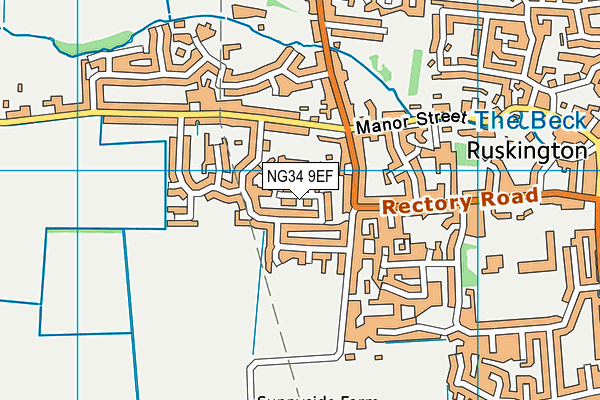 NG34 9EF map - OS VectorMap District (Ordnance Survey)