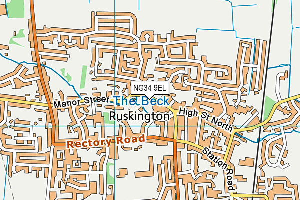 NG34 9EL map - OS VectorMap District (Ordnance Survey)