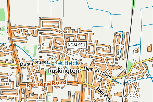 NG34 9EU map - OS VectorMap District (Ordnance Survey)