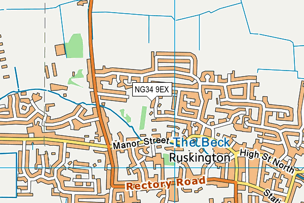 NG34 9EX map - OS VectorMap District (Ordnance Survey)