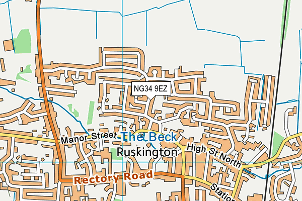 NG34 9EZ map - OS VectorMap District (Ordnance Survey)
