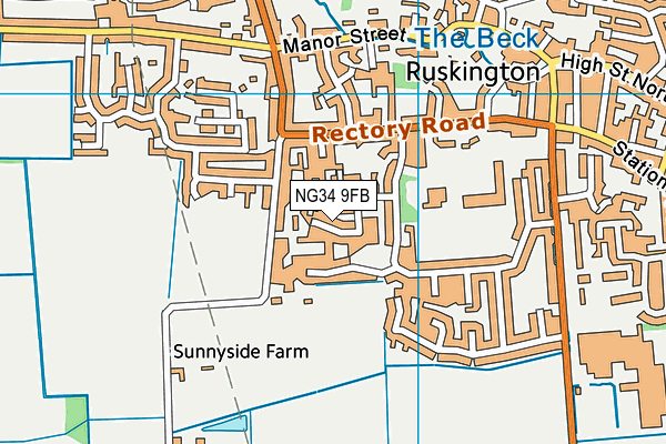 NG34 9FB map - OS VectorMap District (Ordnance Survey)