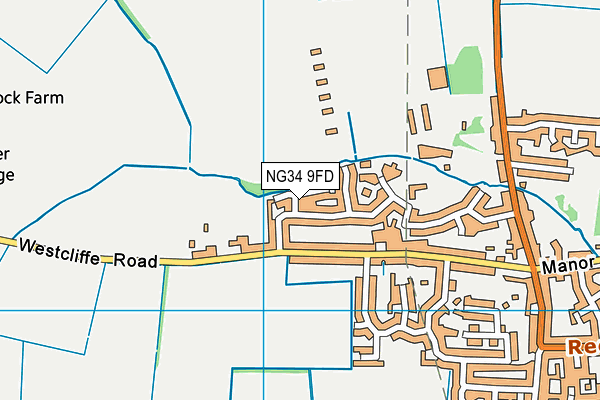 NG34 9FD map - OS VectorMap District (Ordnance Survey)