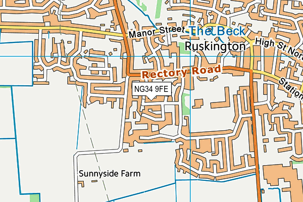 NG34 9FE map - OS VectorMap District (Ordnance Survey)