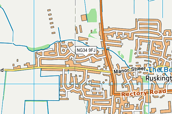 NG34 9FJ map - OS VectorMap District (Ordnance Survey)