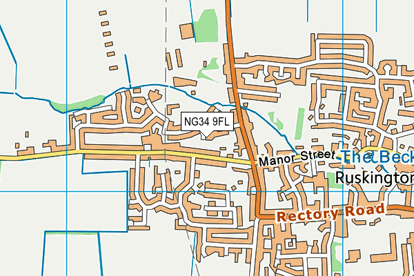 NG34 9FL map - OS VectorMap District (Ordnance Survey)