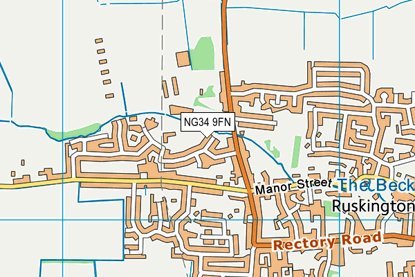 NG34 9FN map - OS VectorMap District (Ordnance Survey)