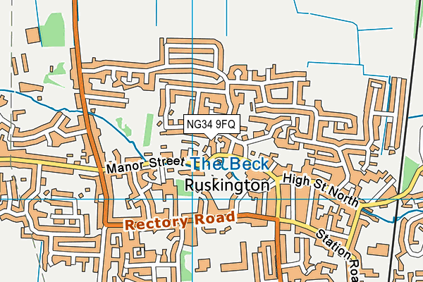 NG34 9FQ map - OS VectorMap District (Ordnance Survey)