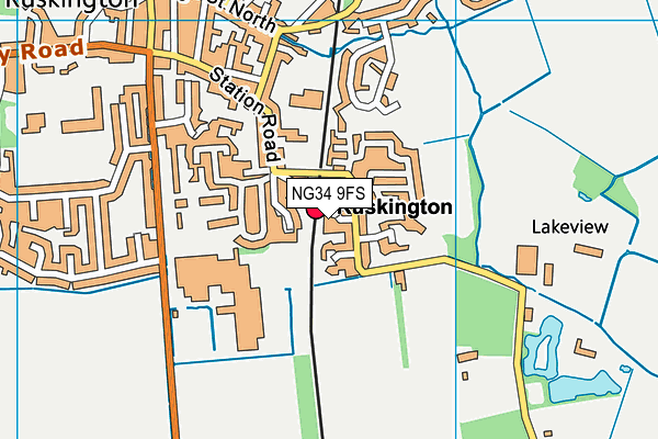 NG34 9FS map - OS VectorMap District (Ordnance Survey)