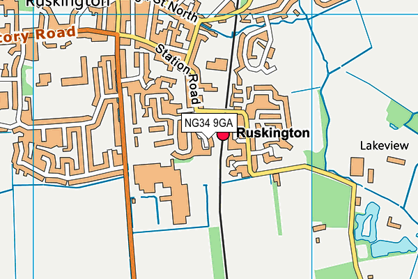 NG34 9GA map - OS VectorMap District (Ordnance Survey)