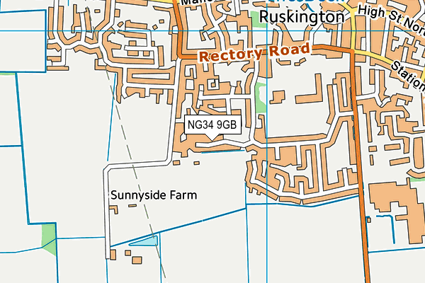 NG34 9GB map - OS VectorMap District (Ordnance Survey)