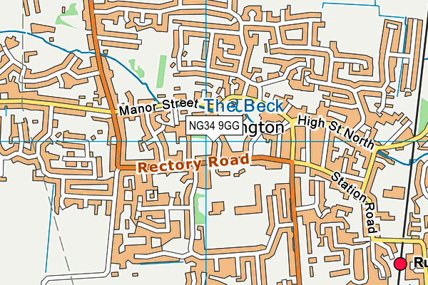 NG34 9GG map - OS VectorMap District (Ordnance Survey)