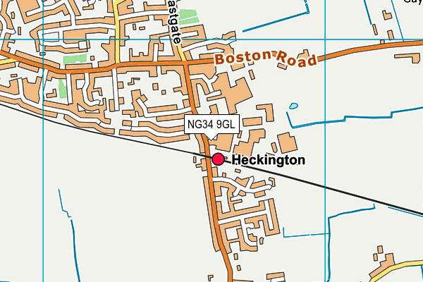 NG34 9GL map - OS VectorMap District (Ordnance Survey)