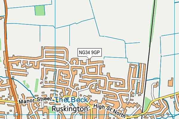 NG34 9GP map - OS VectorMap District (Ordnance Survey)