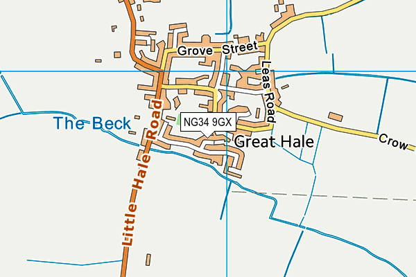 NG34 9GX map - OS VectorMap District (Ordnance Survey)