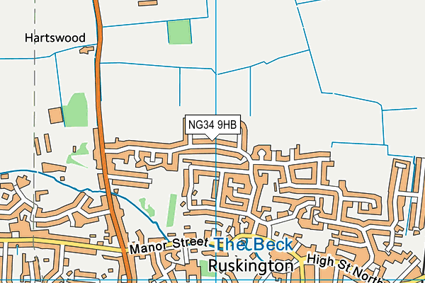 NG34 9HB map - OS VectorMap District (Ordnance Survey)