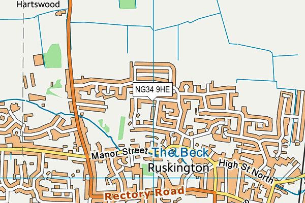 NG34 9HE map - OS VectorMap District (Ordnance Survey)