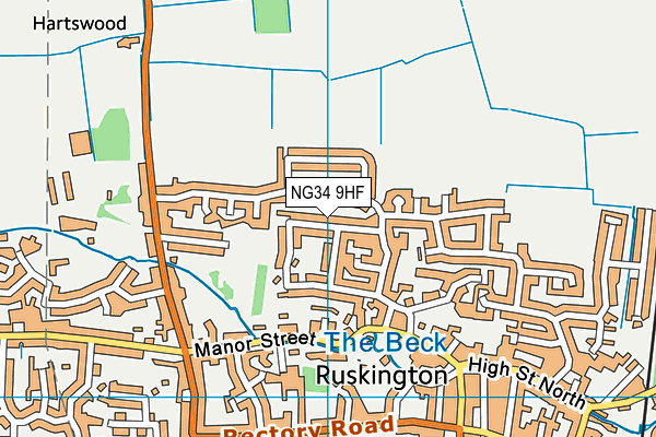 NG34 9HF map - OS VectorMap District (Ordnance Survey)