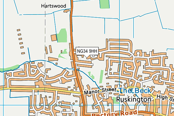 NG34 9HH map - OS VectorMap District (Ordnance Survey)