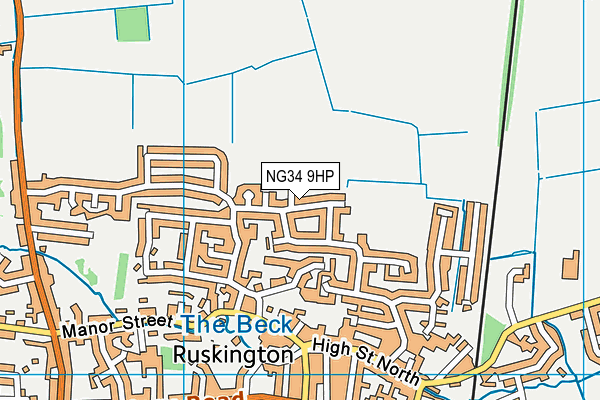 NG34 9HP map - OS VectorMap District (Ordnance Survey)