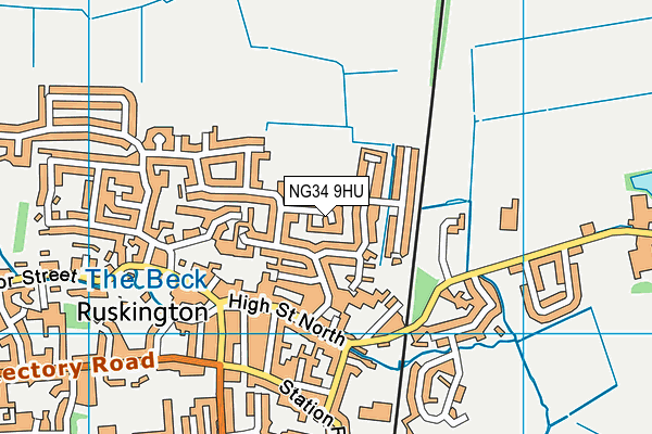 NG34 9HU map - OS VectorMap District (Ordnance Survey)