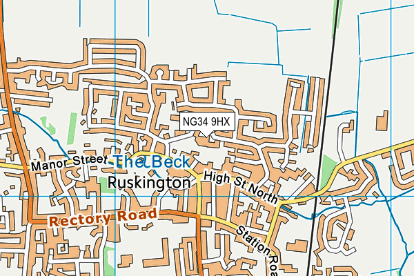 NG34 9HX map - OS VectorMap District (Ordnance Survey)