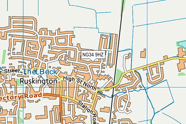 NG34 9HZ map - OS VectorMap District (Ordnance Survey)