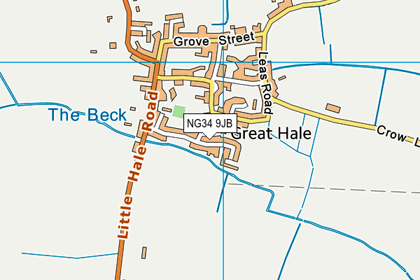 NG34 9JB map - OS VectorMap District (Ordnance Survey)