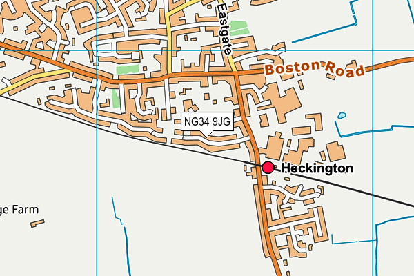 NG34 9JG map - OS VectorMap District (Ordnance Survey)