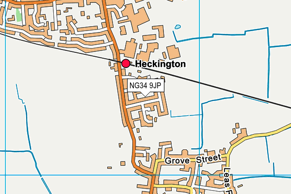 NG34 9JP map - OS VectorMap District (Ordnance Survey)