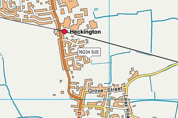 NG34 9JS map - OS VectorMap District (Ordnance Survey)