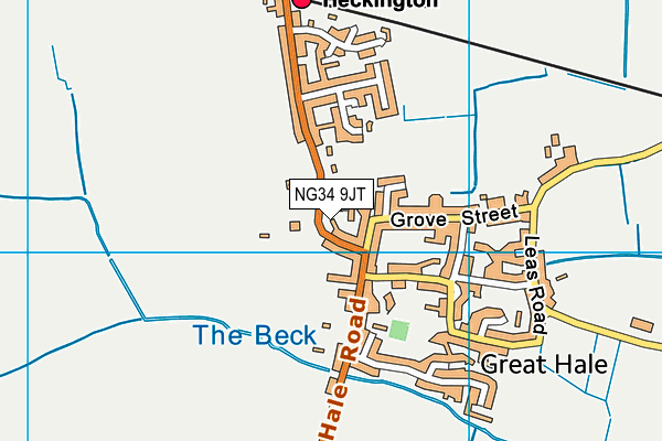 NG34 9JT map - OS VectorMap District (Ordnance Survey)