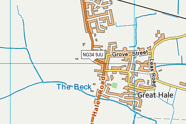 NG34 9JU map - OS VectorMap District (Ordnance Survey)