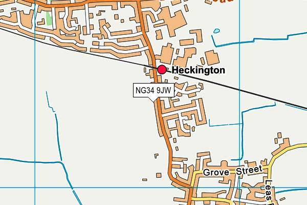 NG34 9JW map - OS VectorMap District (Ordnance Survey)