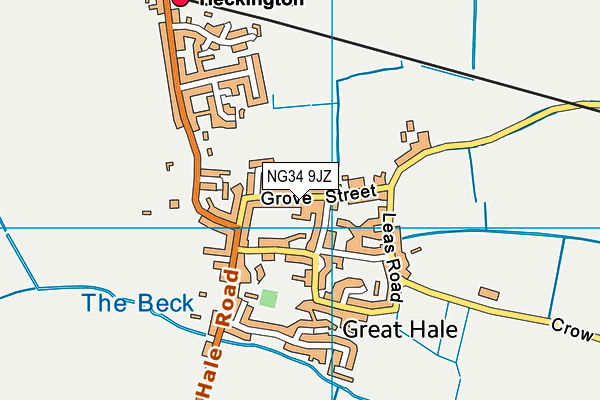 NG34 9JZ map - OS VectorMap District (Ordnance Survey)