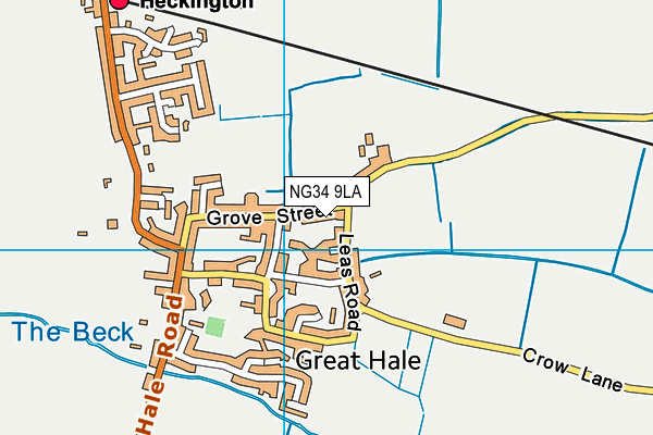 NG34 9LA map - OS VectorMap District (Ordnance Survey)