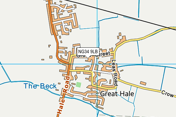 NG34 9LB map - OS VectorMap District (Ordnance Survey)