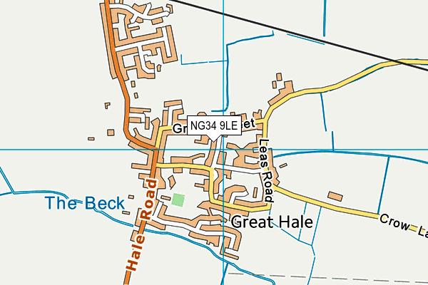 NG34 9LE map - OS VectorMap District (Ordnance Survey)