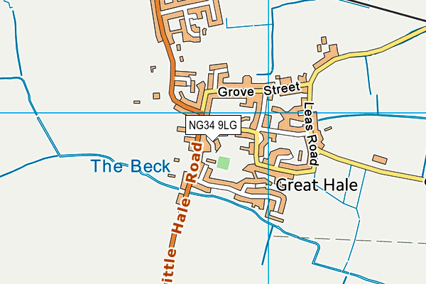 NG34 9LG map - OS VectorMap District (Ordnance Survey)