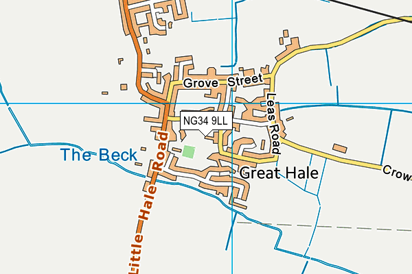 NG34 9LL map - OS VectorMap District (Ordnance Survey)