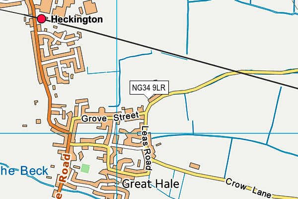 NG34 9LR map - OS VectorMap District (Ordnance Survey)