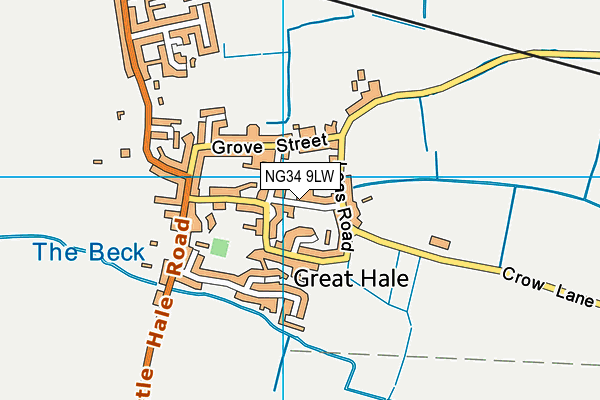 NG34 9LW map - OS VectorMap District (Ordnance Survey)