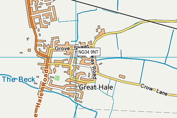NG34 9NT map - OS VectorMap District (Ordnance Survey)