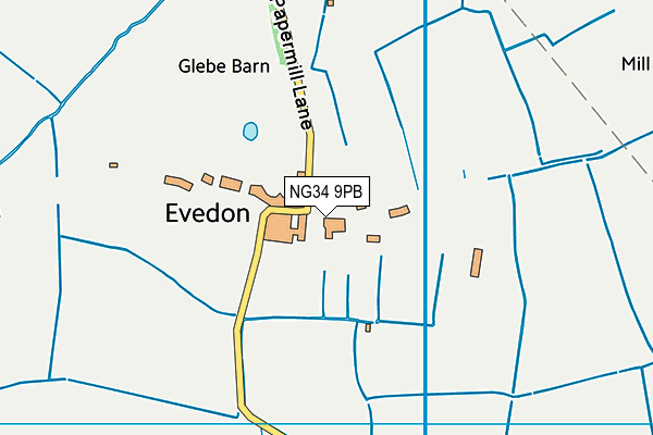 NG34 9PB map - OS VectorMap District (Ordnance Survey)